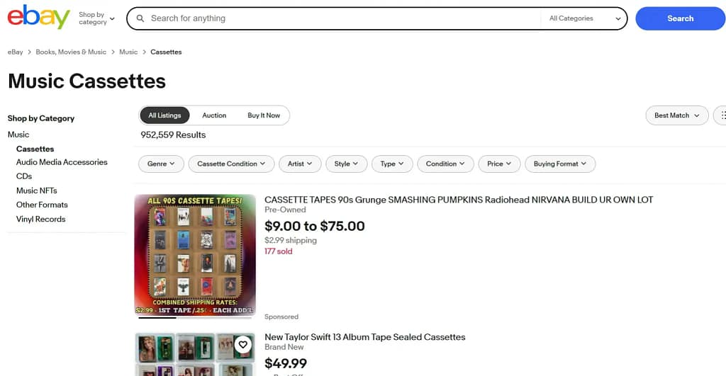 eBay Music Cassettes
