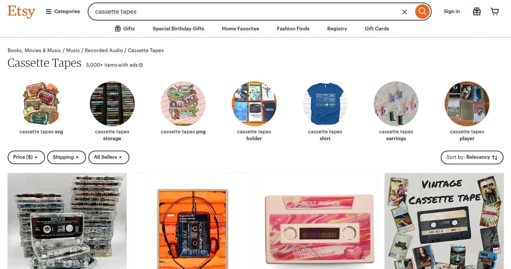 Etsy Cassette Tapes